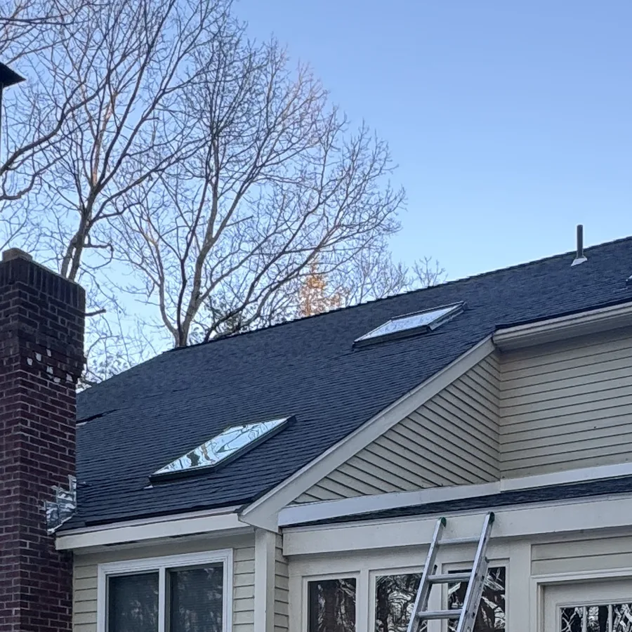 Two new skylights installed on a home in Lowell, MA