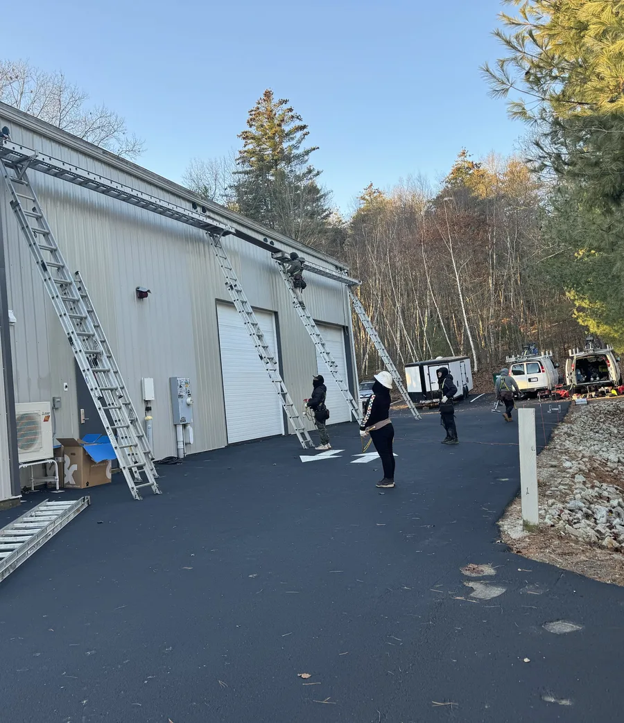 Close-up of a standing seam metal roof installation