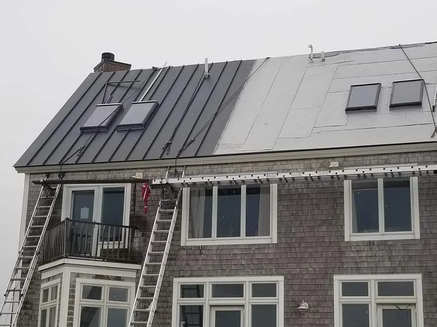 Skylights installed on a standing seam metal roof in Manchester, NH