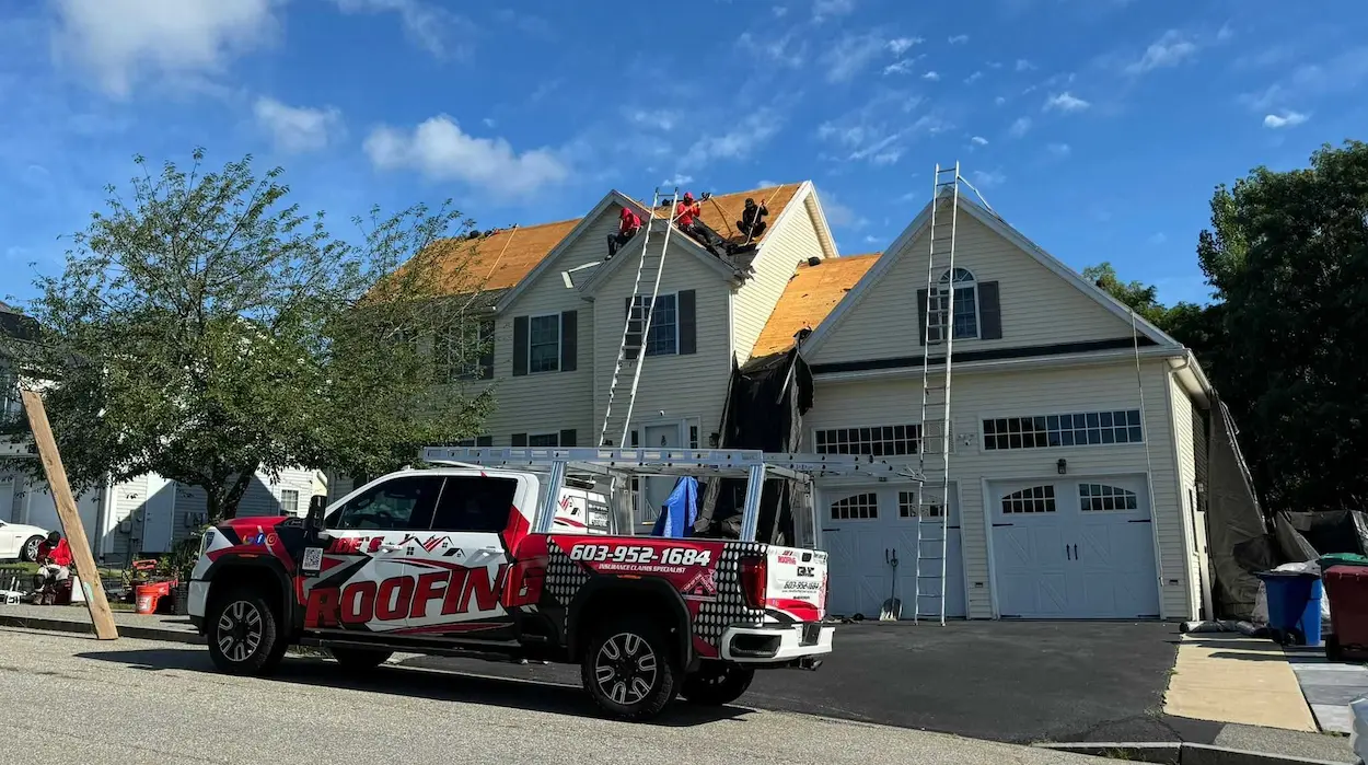Joe's Roofing crew on a residential project