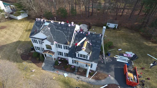 Skylight leak repair showing old damaged flashing being replaced with new weatherproofing