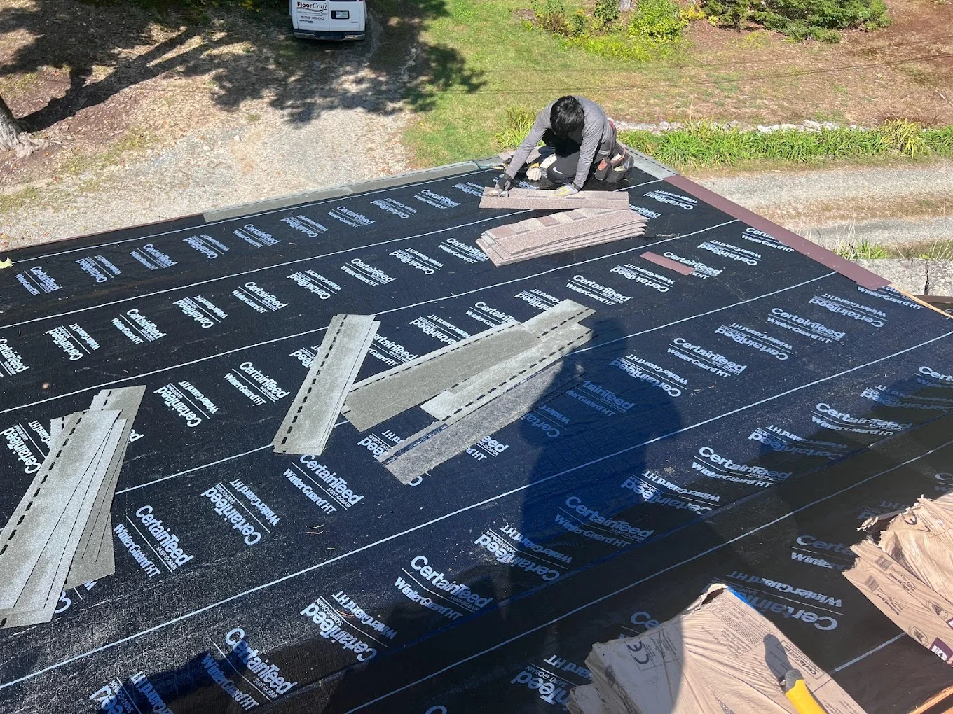 Roof repair fixing granule loss and curling shingles on aging asphalt roof